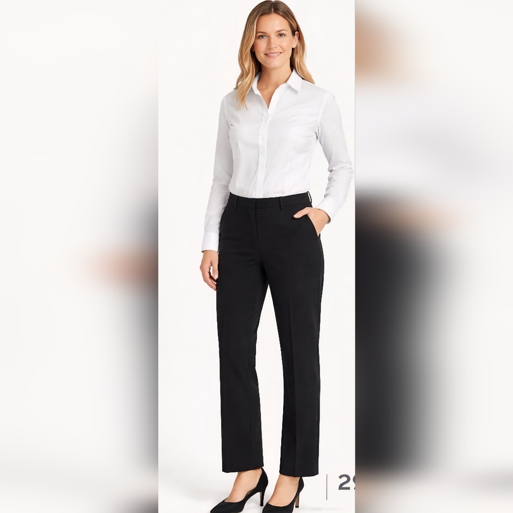 Anne Klien Black Dress Pants Bootleg Crop Size 16